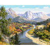 Осень в горах Картина по номерам Идейка Холст на подрамнике 40х50 см KHO2848