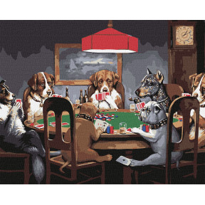Собаки грають в покер ©Кассіус Кулідж Картина за номерами Ідейка Полотно на підрамнику 40х50 см KHO4327