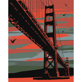 Містичний Сан-Франциско Картина за номерами Ідейка Полотно на підрамнику 40х50 см KHO3625