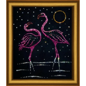 Набор для изготовления картины со стразами Чарівна Мить КС-018 Фламинго