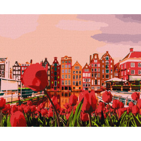 Вечерний Амстердам Картина по номерам Идейка Холст на подрамнике 40х50 см KHO2863