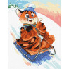Розваги тигра Картина за номерами Ідейка Полотно на підрамнику 30х40 см KHO4244