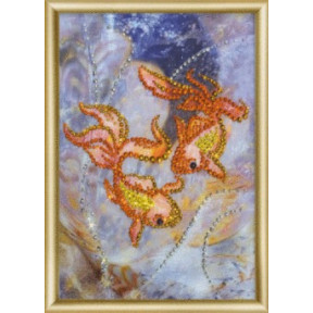 Набор для изготовления картины со стразами Чарівна Мить КС-027 Золотые рыбки