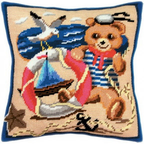 Набір для вишивки подушки Чарівниця V-05 Мишка - моряк