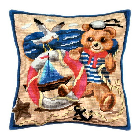 Набір для вишивки подушки Чарівниця V-05 Мишка - моряк фото