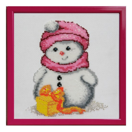 Снеговик розовый Схема для вышивания бисером ВДВ Т-0056 фото
