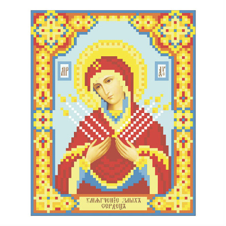 Ікона Божої Матері Семистрільна Схема для вишивання бісером