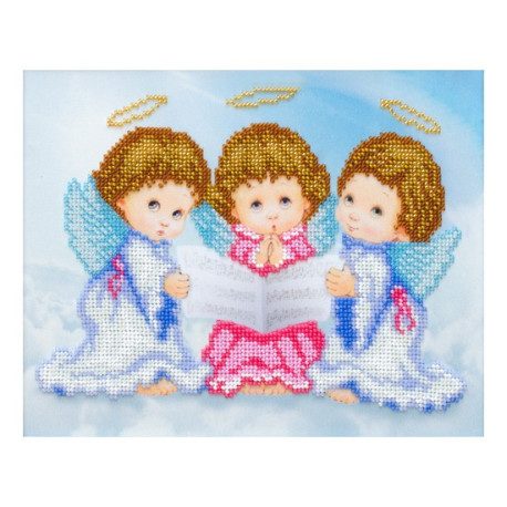 Трио ангелочков Схема для вышивания бисером иконы ВДВ Т-0297