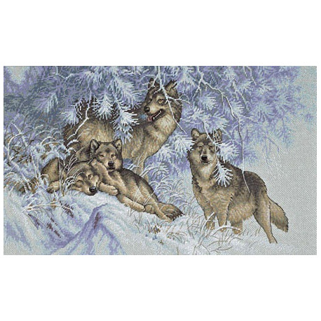 Набор для вышивки крестом Dimensions 35227 Wintertime Wolves