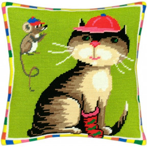 Набор для вышивки подушки Чарівниця V-32 Кот и мышка