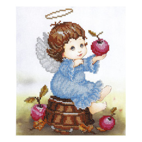 Ангелочек с яблоками Схема для вышивания бисером VDV Т-0532