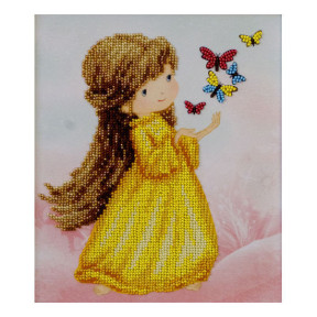 Дівчинка з метеликом Схема для вишивання бісером VDV Т-0781