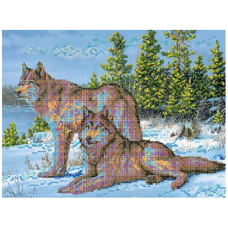 Вовки на узліссі Схема для вишивки бісером Alisena B-1097a фото