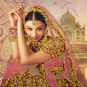 Цветок Индии Схема для вышивания бисером на натуральном художественном холсте Абрис Арт AC-142
