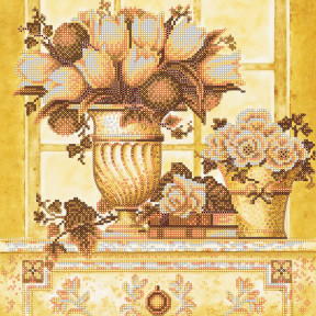 Полевые цветы Схема для вышивания бисером на натуральном художественном холсте Абрис Арт AC-336