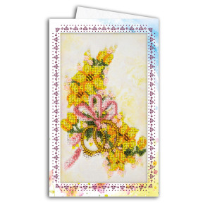 Весільні квіти Набір листівка-конверт для вишивки мікробісером Абрис Арт AOM-015