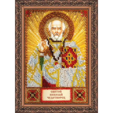 Святой Николай Набор для вышивки бисером иконы Абрис Арт