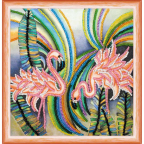 Розовые фламинго Набор для вышивки бисером Абрис Арт AM-148