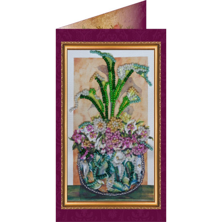 Квіти у подарунок-2 Набір для вишивки бісером "Листівка" Абрис Арт AO-089