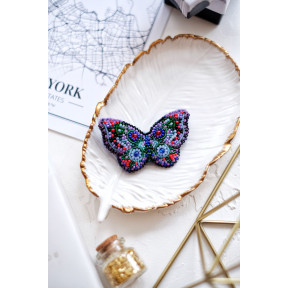 Бабочка Набор для вышивки бисером украшения на натуральном художественном холсте Абрис Арт AD-001