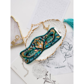 Виридиан Набор для вышивки бисером украшение-браслет на натуральном художественном холсте Абрис Арт ADB-008