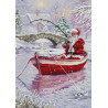 Дед Мороз на рыбалке Набор для вышивания крестом Luca-S BU5014