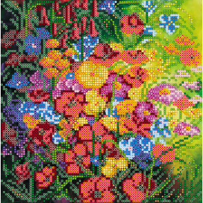 Цветочное полотно Схема для вишивки бисером на натуральном художественном холсте Абрис Арт AC-532
