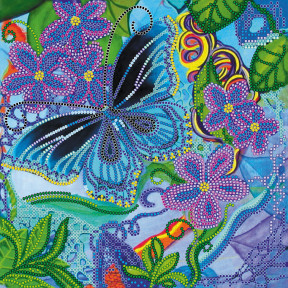 Синій метелик Схема для вишивання бісером на натуральному художньому холсті Абрис Арт AC-514