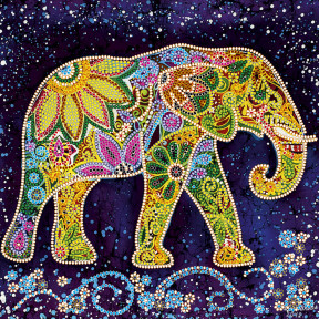Индийский слон Схема для вишивки бисером на натуральном художественном холсте Абрис Арт AC-498