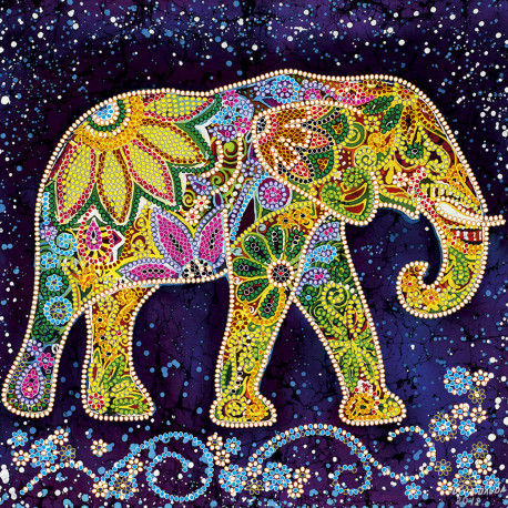 Індійський слон" Схема для вишивання бісером на натуральному художньому холсті Абрис Арт AC-498