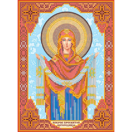 Ікона Покрова Пресвятої Богородиці Схема для вишивки бісером