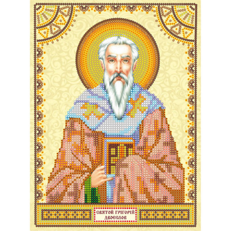 Святий Григорій Схема для вишивки бісером ікони Абріс Арт