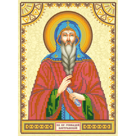 Святой Геннадий Схема для вышивки бисером иконы Абрис Арт