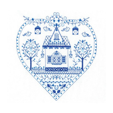 Набор для вышивки крестом Panna СО-1402 Оберег Синее сердечко