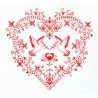 Набір для вишивки хрестиком Panna СО-1403 Серце з голубами фото