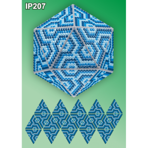 Мозаика Синяя 3d Новогодний шар Набор для выкладки пластиковыми алмазиками Вдохновение IP207