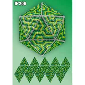 Мозаика Зеленая 3d Новогодний шар Набор для выкладки пластиковыми алмазиками Вдохновение IP206