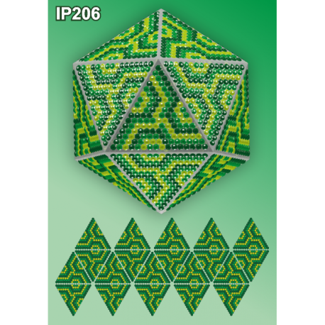 Мозаика Зеленая 3d Новогодний шар Набор для выкладки пластиковыми алмазиками Вдохновение IP206