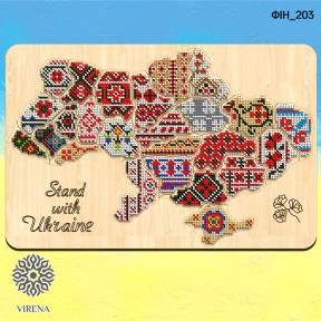 Карта Украины Набор деревянных заготовок для вышивки бисером Virena ФІН_203