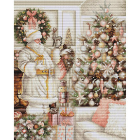 Санта с рождественской ёлкой Набор для вышивания крестом Luca-S BU5019