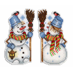Снеговик Набор для вышивания крестиком новогодней игрушки Classic Design 8317