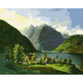 Озерный пейзаж Набор для росписи по номерам Идейка KHO2884