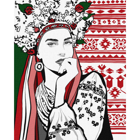 Очаровательная украинка Набор для росписи по номерам Идейка