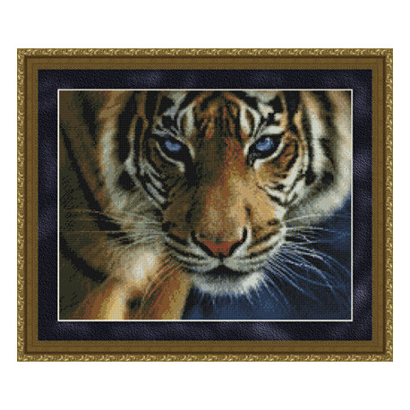 Набір для вишивання Kustom Krafts 35017 Blue Eyes Tiger фото