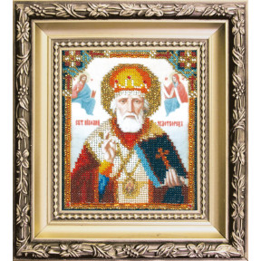 Икона святителя Николая Чудотворца Набор для вышивания ювелирным бисером Чарівна мить БЮ-008