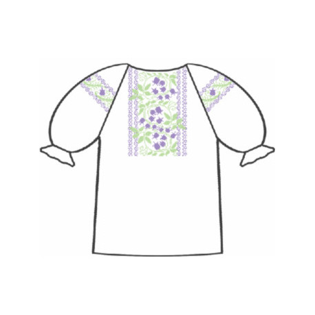 Сорочка под вышивку для девочки с коротким рукавом 159-12-09-28