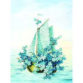 Цветочный корабль Принт для художественной вышивки Alisena AL1070а