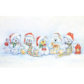 Різдвяні ведмедики Принт для художньої вишивки Alisena AL1051а