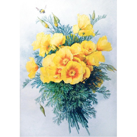 Желтые цветы Принт для художественной вышивки Alisena AL1060а