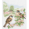 Набір для вишивання хрестиком Весняні горобці (Spring Sparrow) ANCHOR PCE0500